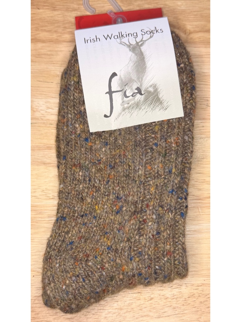 Fia  Wool/Acrylic Blend  Irish Walking Socks  M New Brown Multi
